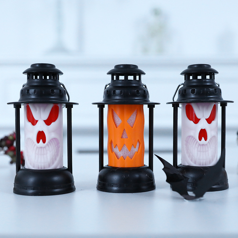 Prop de Halloween: lampă cu kerosen în formă de craniu pentru decorarea barului, decor de scenă, ornament iluminat pentru vitrină