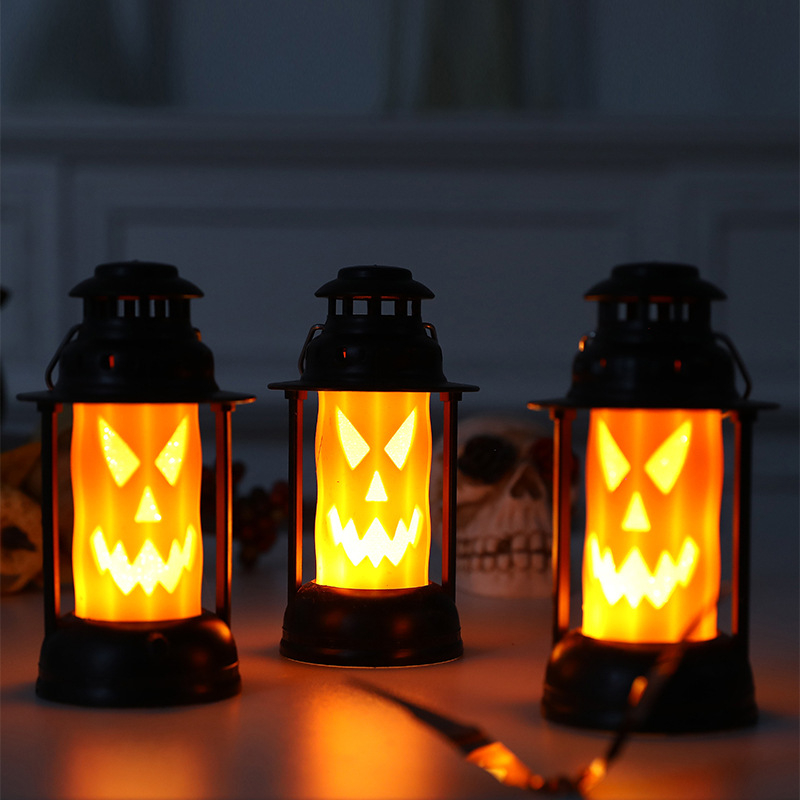 Prop de Halloween: lampă cu kerosen în formă de craniu pentru decorarea barului, decor de scenă, ornament iluminat pentru vitrină