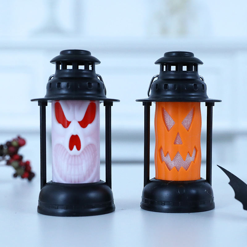 Prop de Halloween: lampă cu kerosen în formă de craniu pentru decorarea barului, decor de scenă, ornament iluminat pentru vitrină