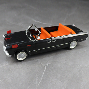 Ornament model de mașină Red Flag Cabriolet, lucrat manual de Tang sect handicrafts, din tablă de tin, decor pentru casă, stil clasic