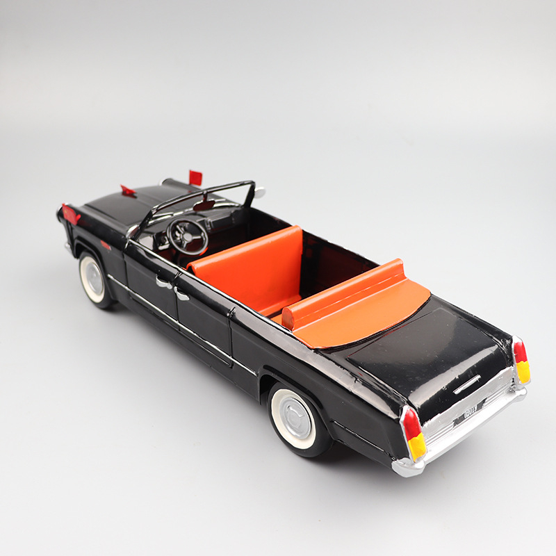 Ornament model de mașină Red Flag Cabriolet, lucrat manual de Tang sect handicrafts, din tablă de tin, decor pentru casă, stil clasic