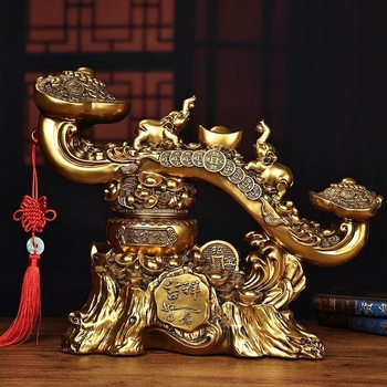 Pāris laimīgu ziloņu figūriņas ar bagātības ragu, rezīns, ķīniešu stils, gravējums, Lei xinda