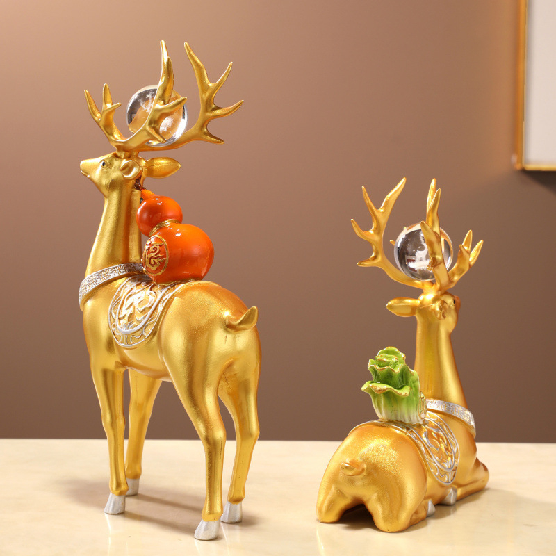 Prosperitás szarvas dísz gyantából, Lei xinda, gravírozott, testreszabható, új kínai stílusú nappali dekoráció