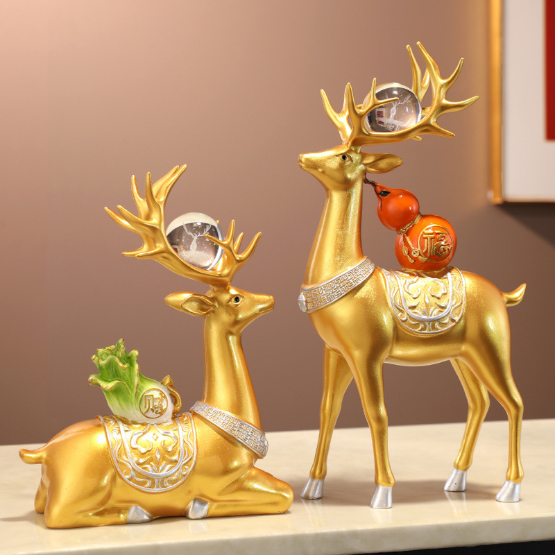 Prosperitás szarvas dísz gyantából, Lei xinda, gravírozott, testreszabható, új kínai stílusú nappali dekoráció