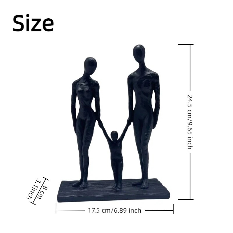 Karikatura smolna skulptura za dnevni boravak, brenda Juhuitang, u pakiranju s drvenim okvirom