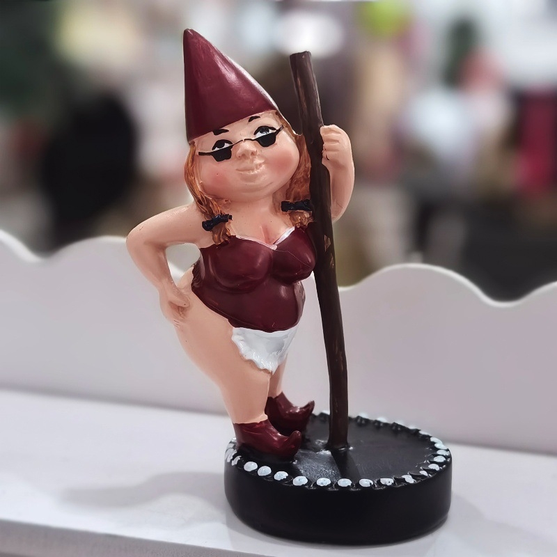 Figura plesačice na šipki, sintetička smola, crtani stil, rukotvoren od smole, kartonska ambalaža