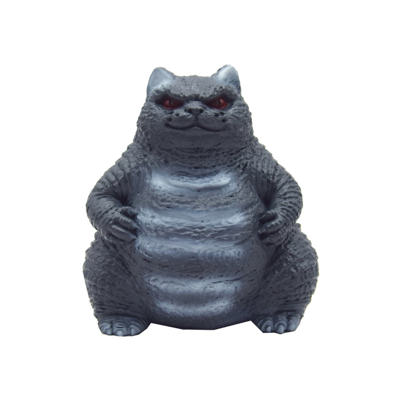 Sculptură de grădină din rășină: Godzilla cu cap de pisică, monstru de Halloween, stil artă modernă