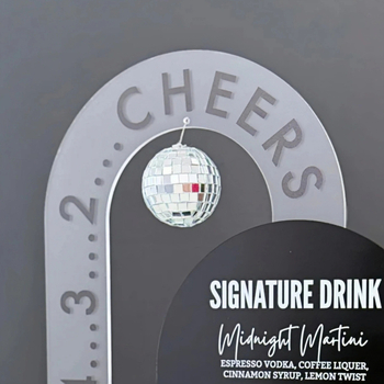 Akril kartica s bar menijem i UV tiskom, prilagodljivo odbrojavanje za Novu godinu, stolna dekoracija (Materijal: akril; Izrada: polu-ručna i polu-mehanička; Kategorija: rekviziti za uređenje prostora)