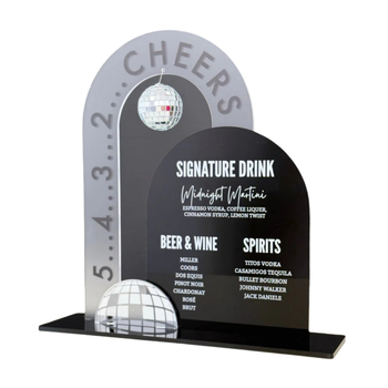 Akril kartica s bar menijem i UV tiskom, prilagodljivo odbrojavanje za Novu godinu, stolna dekoracija (Materijal: akril; Izrada: polu-ručna i polu-mehanička; Kategorija: rekviziti za uređenje prostora)