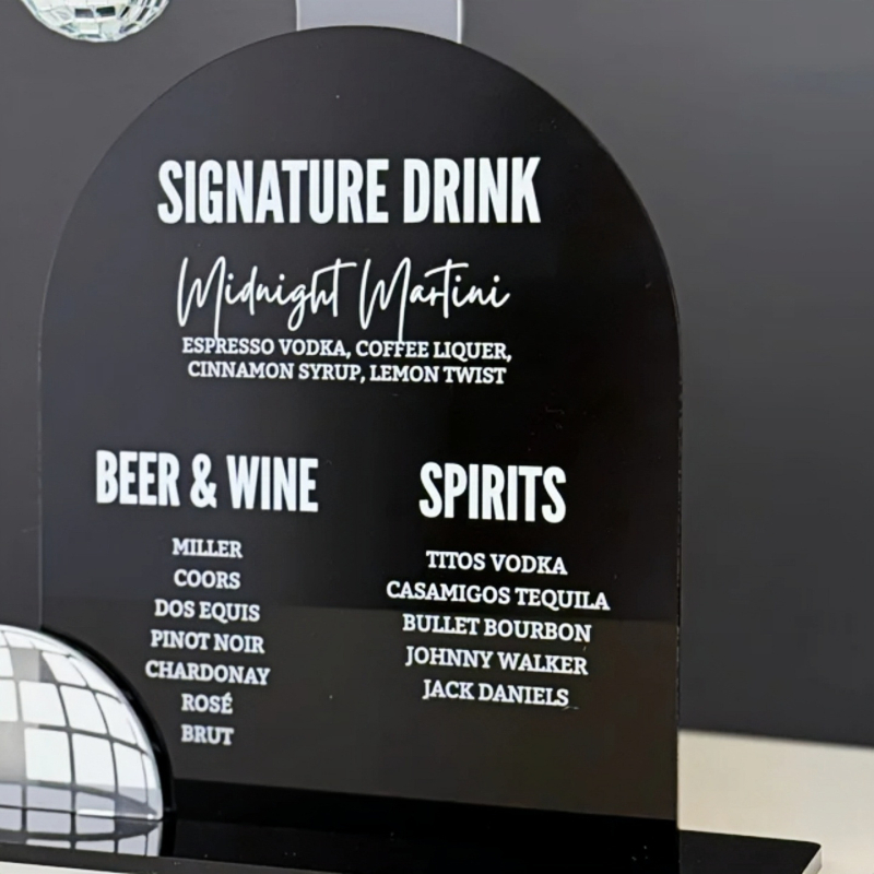 Akril kartica s bar menijem i UV tiskom, prilagodljivo odbrojavanje za Novu godinu, stolna dekoracija (Materijal: akril; Izrada: polu-ručna i polu-mehanička; Kategorija: rekviziti za uređenje prostora)