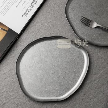 Δίσκος από ανοξείδωτο χάλυβα 304 με ασύμμετρο άκρο, ρετρό πολυτελής δίσκος για σνακ και ξηρούς καρπούς και δίσκος κοσμημάτων