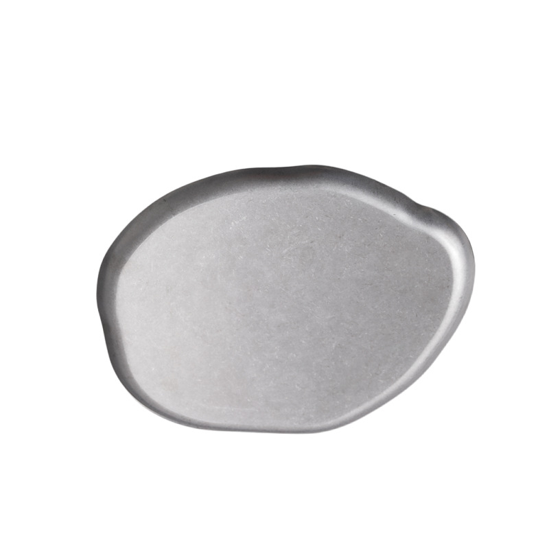 Δίσκος από ανοξείδωτο χάλυβα 304 με ασύμμετρο άκρο, ρετρό πολυτελής δίσκος για σνακ και ξηρούς καρπούς και δίσκος κοσμημάτων