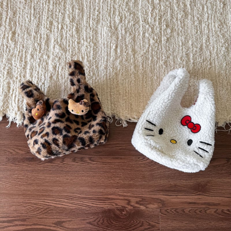 Geantă de pluș pentru copii cu caractere desen animate, material pluș; formă caractere de desene; stil copii/desene animate; sezon iarna 2025