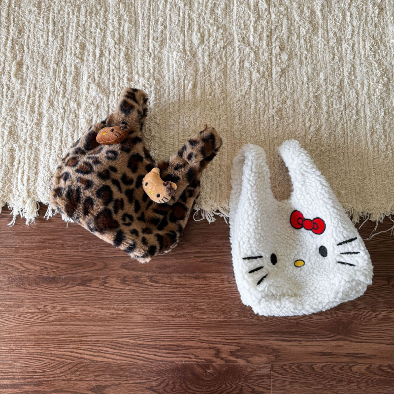 Geantă de pluș pentru copii cu caractere desen animate, material pluș; formă caractere de desene; stil copii/desene animate; sezon iarna 2025