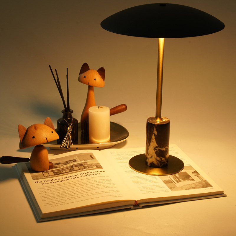 LED φωτιστικό γραφείου από σφυρήλατο σίδερο με διακόπτη αφής, ακρυλική σκιά, νυχτερινό φως με μπαταρία για υπνοδωμάτιο, μελέτη, ξενοδοχείο, καφέ