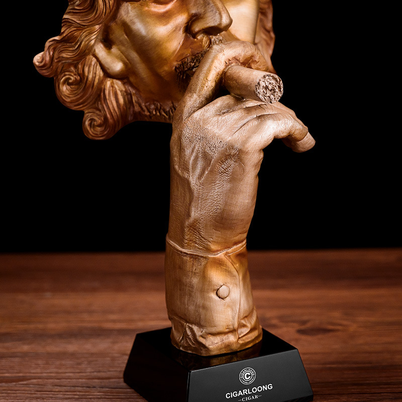 Кубинска пура – медна скулптура с ретро абстрактен стил в китайски дизайн за бар, клуб или домашна декорация | CLA-23HH1 | Подходящ подарък за рожден ден и Коледа