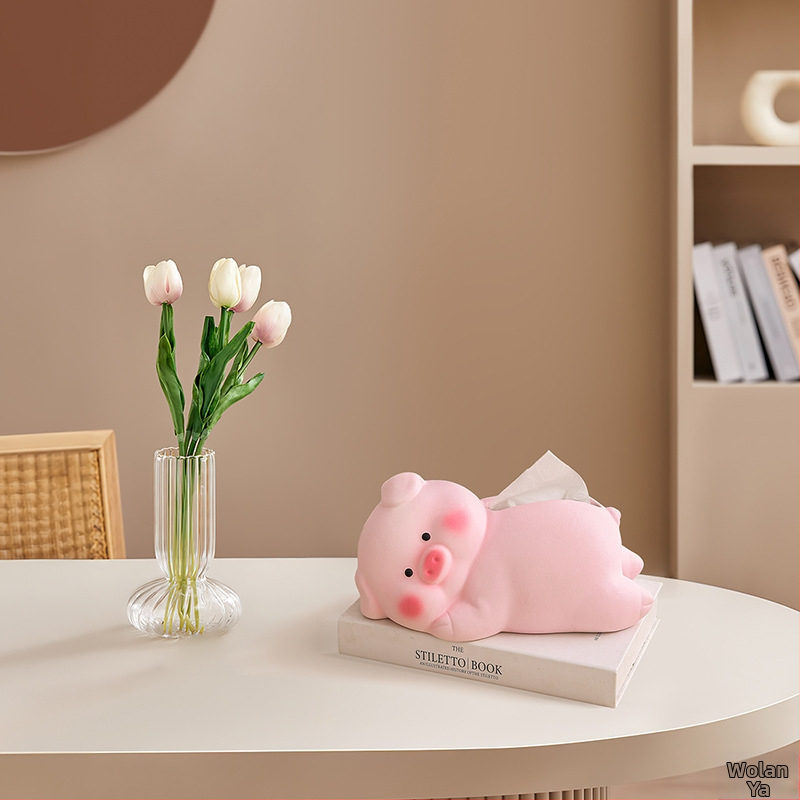 Keramikas dekora dizaina salvetēm ar sāniski guļošu cūciņu – ūdensizturīgs, daudzfunkcionāls, piemērots dzīvojamajai istabai, vannas istabai un birojā