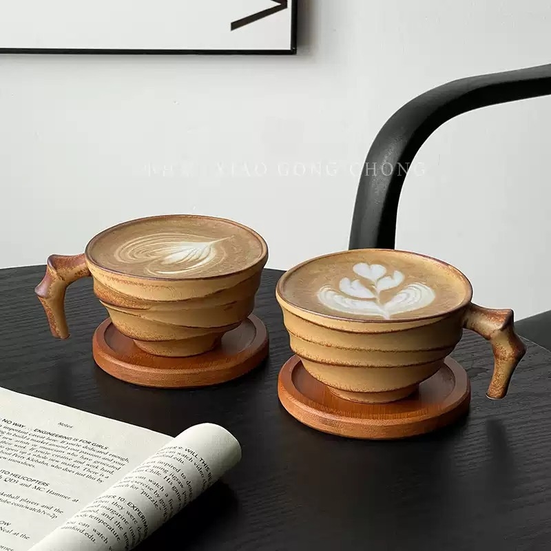 Barx ретро керамична чаша за кафе, неравна форма, устойчива на високи температури, готова за латe арт, възможност за печат на лого