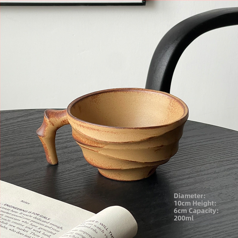 Barx retro keraminis kavos puodelis su nereguliarios formos, aukštos temperatūros atsparumas, latte art galimybė, logotipo spausdinimas įmanomas