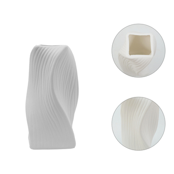 Японски стил пластмасова ваза за цветя, модерен минималистичен дизайн за бюро и под, здрава и издръжлива