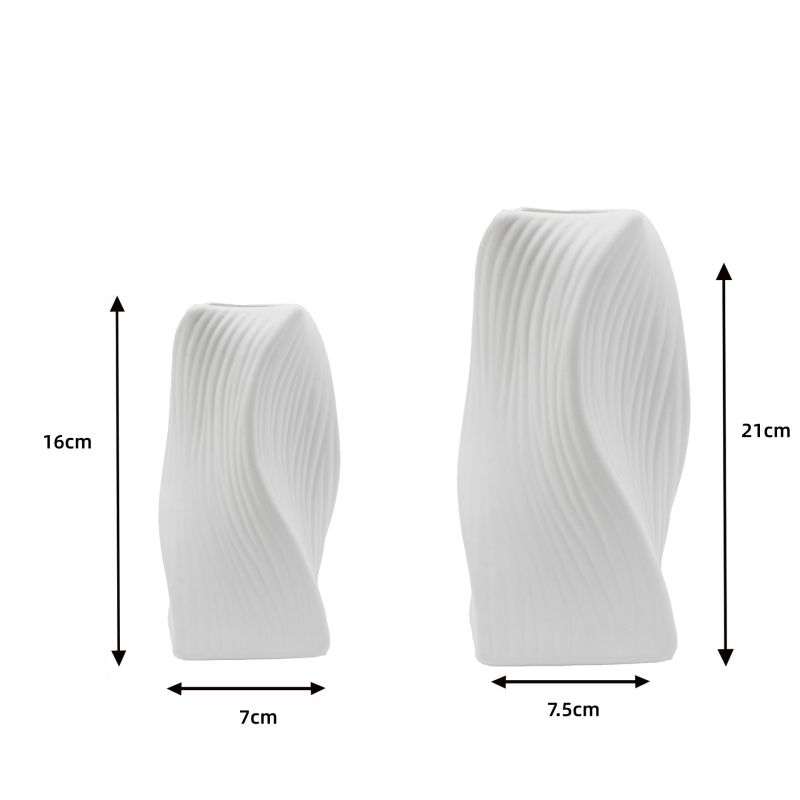 Японски стил пластмасова ваза за цветя, модерен минималистичен дизайн за бюро и под, здрава и издръжлива
