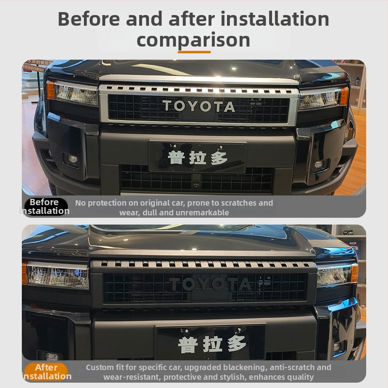 Esitulede grill-embleemi tähtede kleeps Toyota Prado LC250 – ABS, Bränd Wanjuan, Ühildu Toyota Prado LC250, Dekoratiivne kaitse