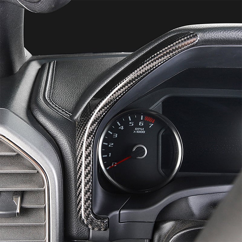 Εσωτερική διακοσμητική βάση για ταχόμετρο Ford F-150 Raptor – ανθρακονήματα, εγκατάσταση με κόλλα, επένδυση πίνακα οργάνων