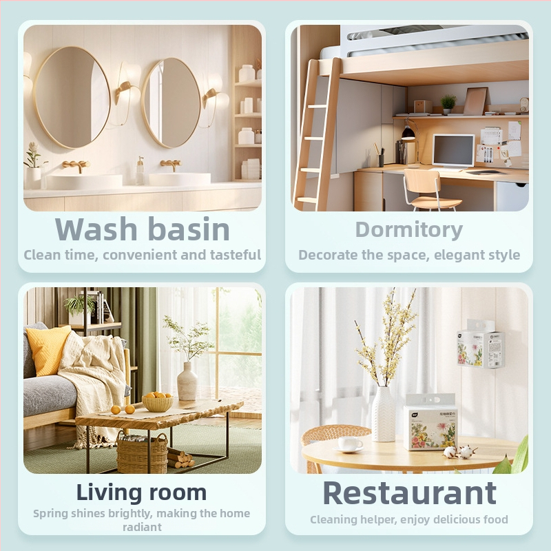 Ühekordsed näopuhastus salvrätikud, 100 lehte, 6 komplekti, Plant Protection bränd, 70% viskoos + 30% polüester, GB15979 standard