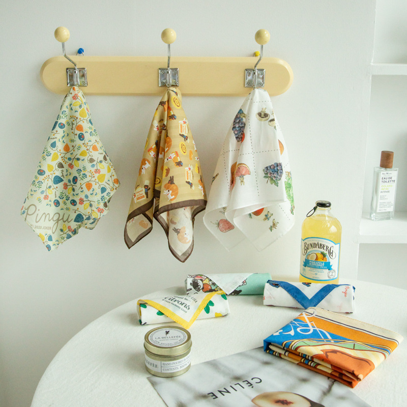 Ženski pamučni marama za nos u japanskom stilu, kvadratni šalom za znojenje, 25 g, s otisnutim logotipom i mogućnošću prilagodbe