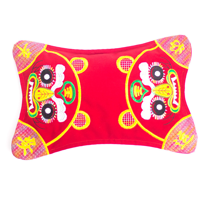 Laste tigra peaga tikitud padi, puuvillane kate, kohandatav, sobib 0–3-aastastele