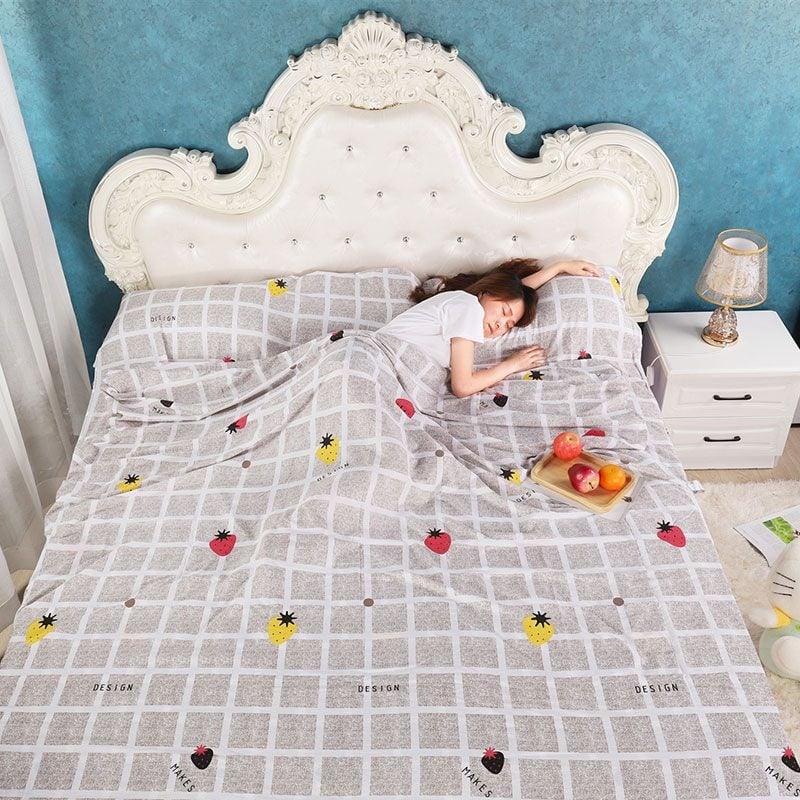 Husă pentru sac de dormit, material poliester-bumbac, pentru hoteluri și călătorii, compatibilă cu sacii de dormit