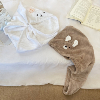 Kapa za sušenje kose od koralnog velura – iznimno upijajuća, brzo sušenje, mekana s dizajnom slatkog jagnjeta, 32-count vlakna, težina 80–99 g, obrada rubova i tisak