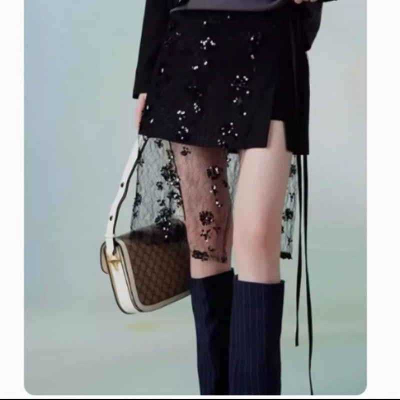 Prozirna mrežasta suknja s cvjetnim dizajnom i šljokicama, dječji stil, platinasti materijal, zima 2022