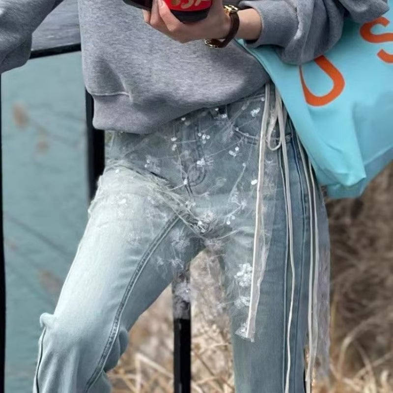 Prozirna mrežasta suknja s cvjetnim dizajnom i šljokicama, dječji stil, platinasti materijal, zima 2022