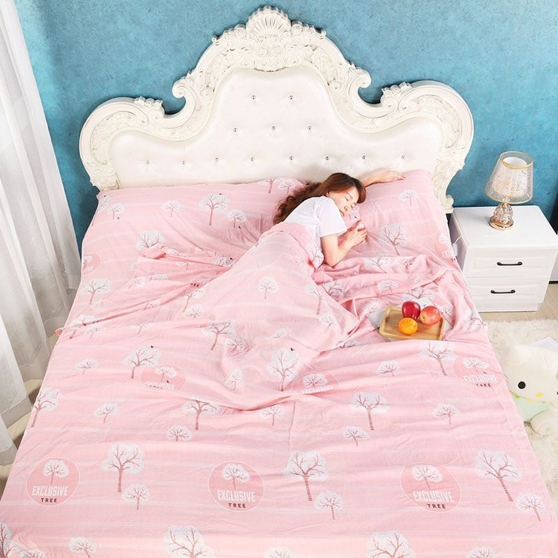 Husă pentru sac de dormit cu finisaj anti-murdărie, material poliester-bumbac; 1 bucată; fără personalizare; potrivit pentru hoteluri, călătorii și trenuri