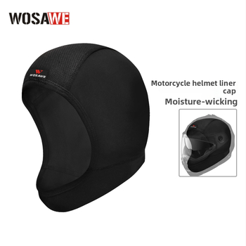 WOSAWE Kvėpuojanti motociklo galvos šalikas - universalus suaugusiųjų, vidinis dangtis skrybėlės, poliesterio-elastano-nailono mišinys, greitai džiūsta