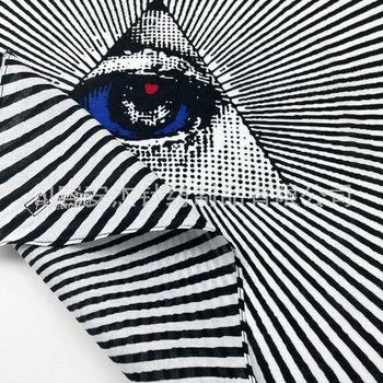 Sportinis galvos šalikas, hip-hop stilius, Eye of God raštas, 100% medvilnė, spausdintas logotipas