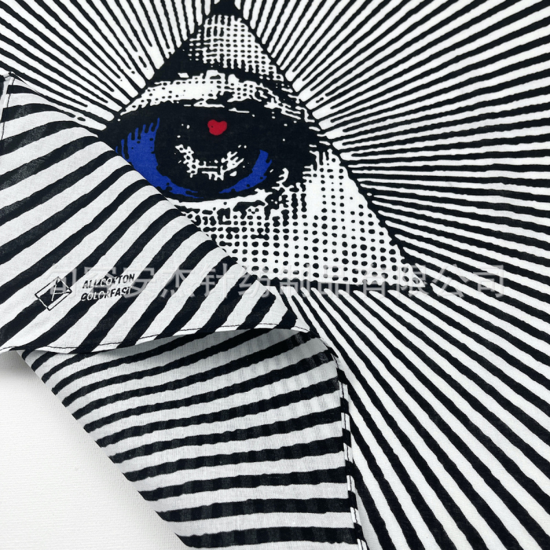 Sportinis galvos šalikas, hip-hop stilius, Eye of God raštas, 100% medvilnė, spausdintas logotipas