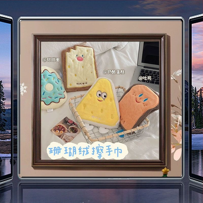 Ručná utierka na ruky s visiacim dizajnom, roztomilá, savá z coral fleece, 32 vlákien, 50–80 g, do kúpeľne a do kuchyne