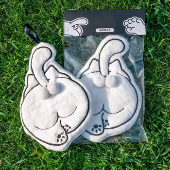 Ručni ručnik s preslatkim apstraktnim dizajnom mačića jaje, za kuhinju i kupaonu, izvezeni Coral fleece, 150D, težina 30–50 g