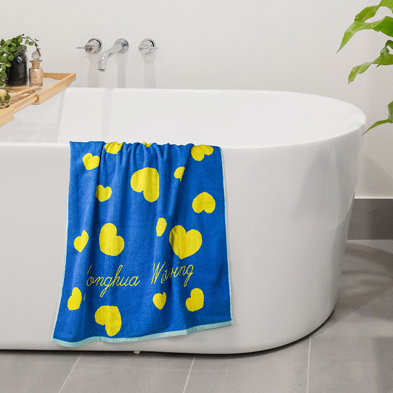 Yonghua Jacquard fürdőlepedő, 100% pamut, nedvszívó és gyorsan száradó, nyomtatott mintázat, 200 g vagy annál több