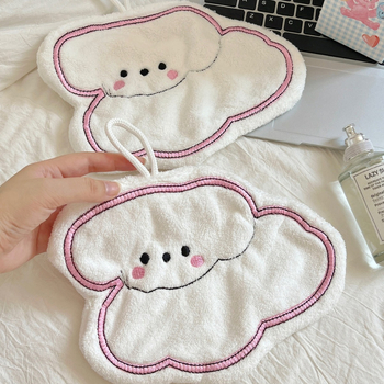 Prosop de mână de atârnat - Design drăguț cu câine desen animat, absorbant, bumbac 100%, 150D, sub 30 g, Chef Lele