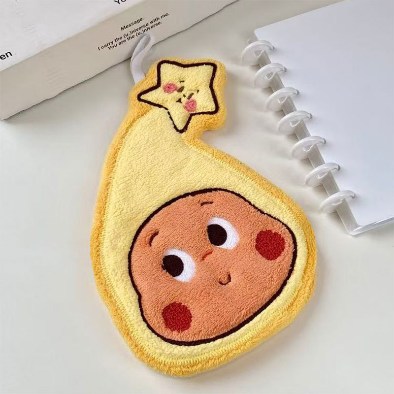 Prosop de mână Star Man - Coral fleece, brodat, de agățat, 150D, model Stea