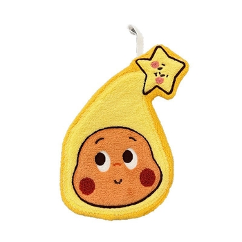 Prosop de mână din fleece coral, tip atârnat, absorbant, cu broderie și tiv