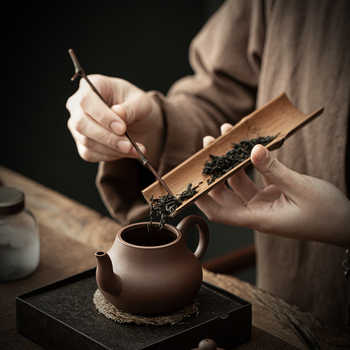 Trodijelni japanski čajni set s bambusovim držačem za čaj i ručno izrađenim čajnim ručnikom – pakirano u pladnju