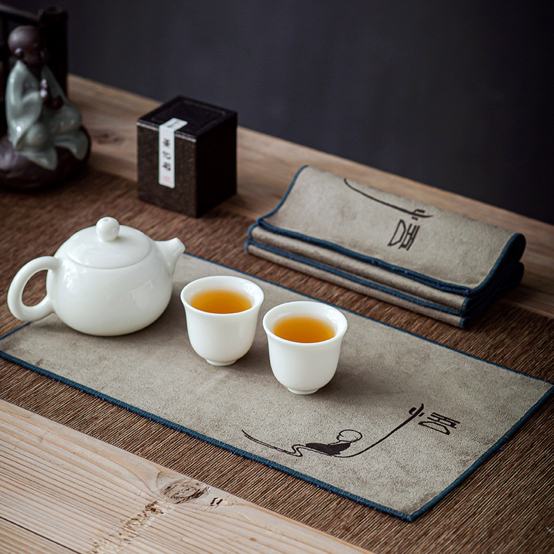 Tea Room Zen apsorbirajući ručnik za čaj, od superfin vlakana, duga ručnik, mogućnost prilagodbe logotipa, podloga za čajni stol, apsorpcija vode 26–30 s