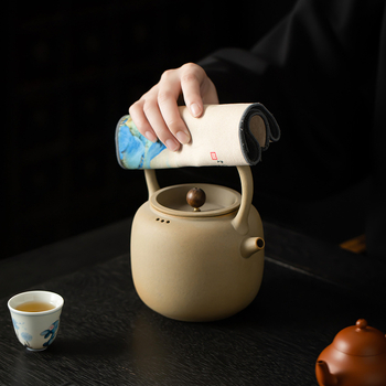 Peach White Dvostruka krpa za čaj – Upijajuća platnена krpa, Logo otisnut