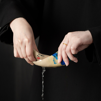 Peach White Dvostruka krpa za čaj – Upijajuća platnена krpa, Logo otisnut