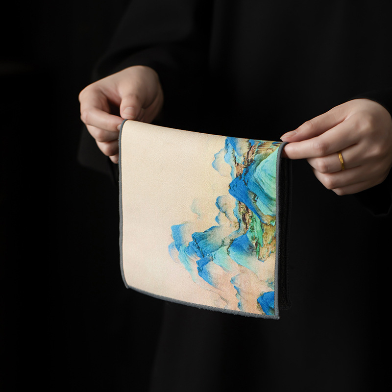 Peach White Dvostruka krpa za čaj – Upijajuća platnена krpa, Logo otisnut