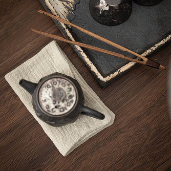 Xingpin Ceramics Aksesoari za čajnu ceremoniju – bambus klips za čaj i set od dvije krpe za čaj od pamuka i lana, moderan stil